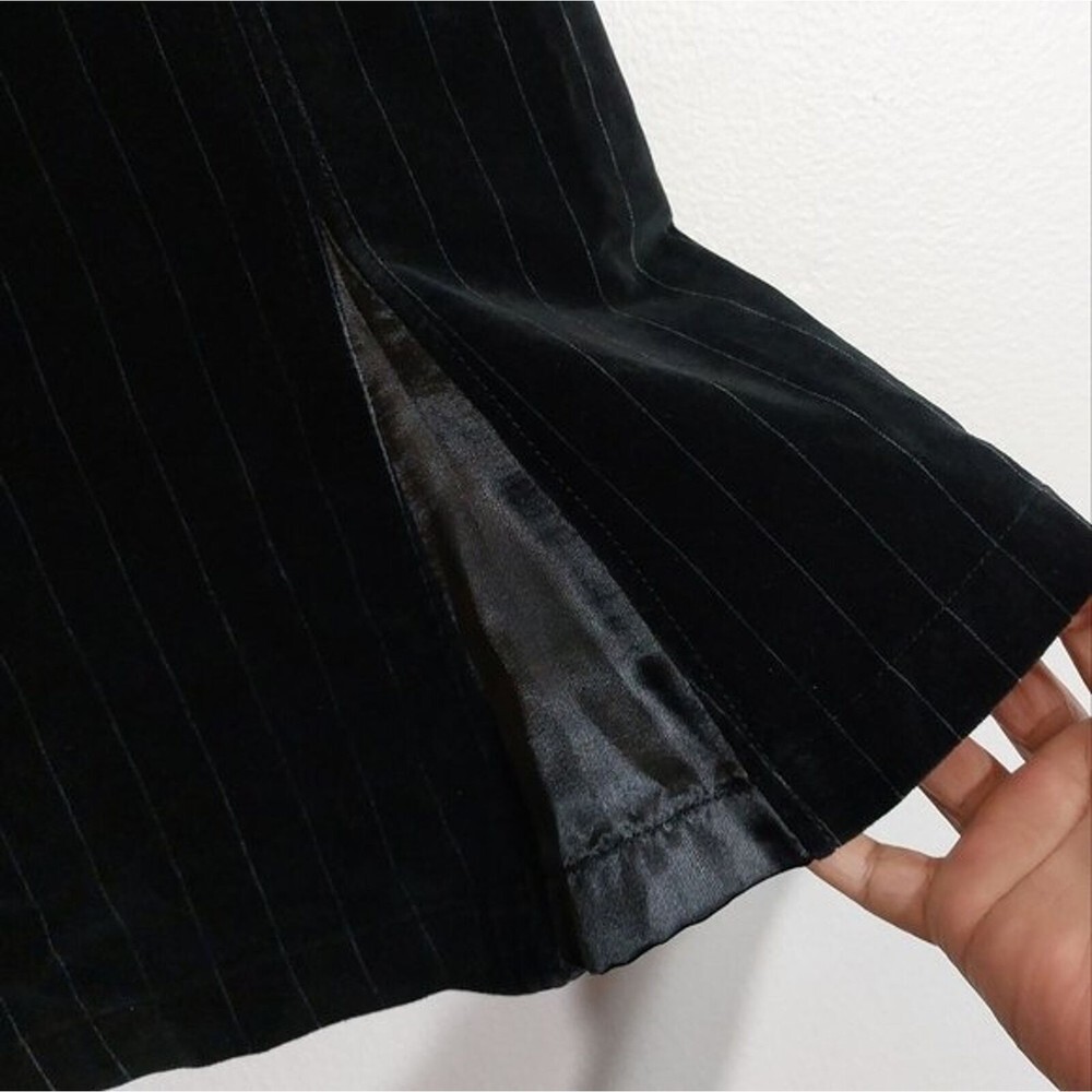 Tulle Black Faux Suede Striped Mermaid Pencil Skirt with Satin Trim Size M - Picture 3 of 10